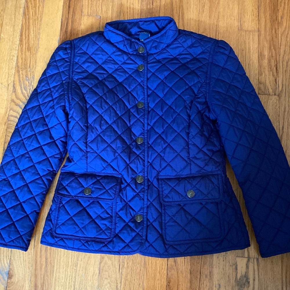 Beautiful quilted navy blue quilted Chaps jacket size 12-14